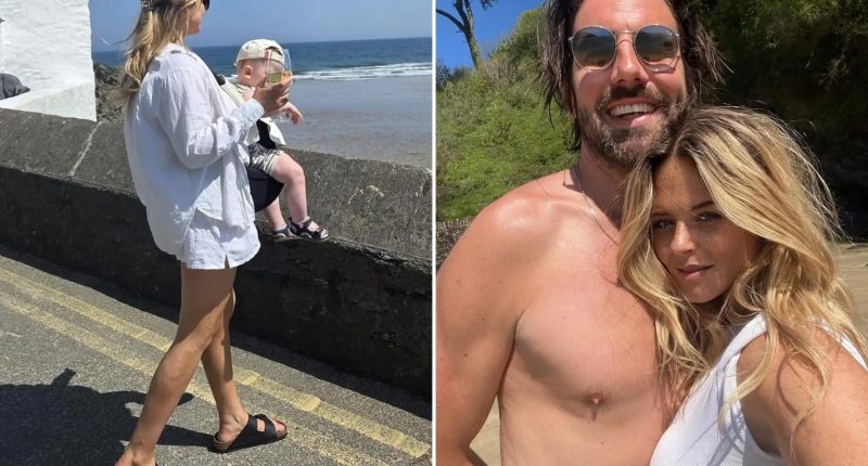 Emily Atack shares rare snaps of son Barney and partner Alistair Garner on last minute family trip to Cornwall