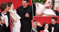Emma Stone gets attacked by bee on Cannes red carpet 