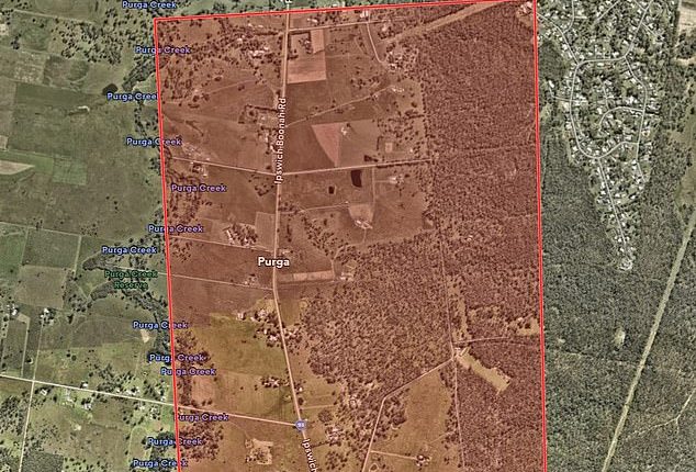 Police established an emergency declaration in Purga, south-west of Brisbane on Monday night. The exclusion zone remained in place for five hours
