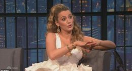 Blake Lively, 37, reunited with chat show host Seth Meyers on Thursday's Late Night show, but fans spotted an odd detail about her appearance; seen arriving at NBC Studios on Thursday