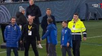 Luke Beveridge and Kane Cornes appeared to clash in a heated altercation on Thursday