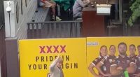 Owen Wilson walks down the iconic Caxton Street in Brisbane, saluting his fans off to an early start for Magic Round