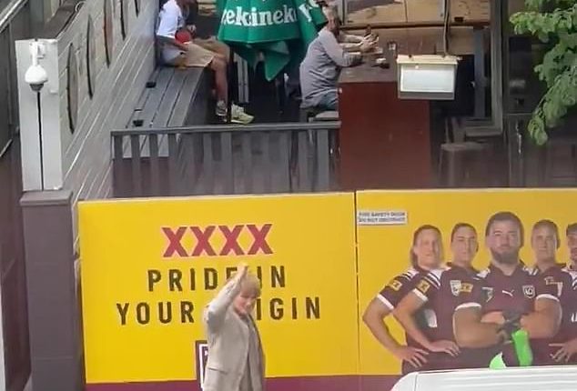 Owen Wilson walks down the iconic Caxton Street in Brisbane, saluting his fans off to an early start for Magic Round