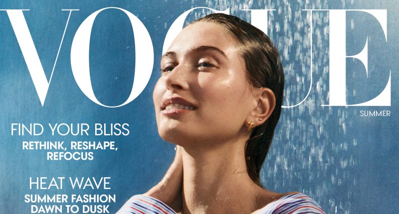 Hailey Bieber goes nude under open button-down shirt for Vogue photoshoot and finally responds to Justin divorce rumors