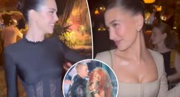 Hailey Bieber parties with Kylie and Kendall Jenner after Justin’s steamy duet with SZA
