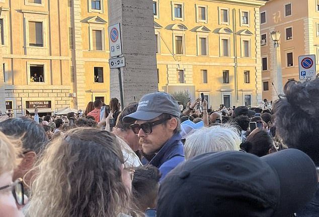 Fans in Rome Thursday caught Harry Styles, 31, in attendance as a new pope was announced