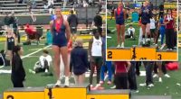High school female track star poses on first-place podium after finishing second to trans athlete: ‘Real champ!’