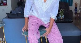 Horrific moment influencer is impaled on a stool when it collapses as she films herself trying it out