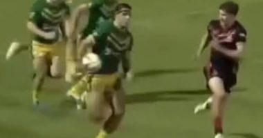 Carter Ford (pictured, with ball) is looking to follow the path of his late father Carl Webb by carving out a NRL career