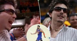 How Timothée Chalamet celebrated final seconds of Knicks’ insane comeback