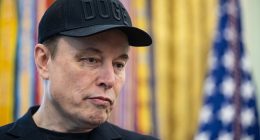 Elon Musk sports a black eye as he and Donald Trump hold a press conference announcing his departure from the Trump administration in the Oval Office on Friday