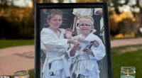 The brothers, aged seven and six, were found dead at a semi-rural property on the outskirts of Coonabarabran in northwest NSW on Monday afternoon (the boys are pictured at karate)