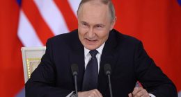 The Kremlin has left despot Vladimir Putin's (pictured) name off the Russian delegation attending talks with Ukraine in Turkey