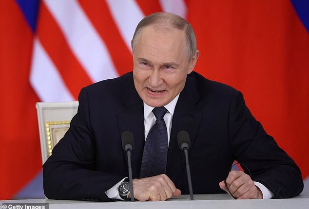 The Kremlin has left despot Vladimir Putin's (pictured) name off the Russian delegation attending talks with Ukraine in Turkey