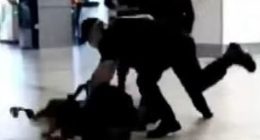 Daniel Peterson-English was thrown to the ground by police duirng a Covid lockdown protest