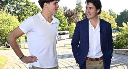 Xavier Trudeau has embarked on a journey to become an R&B artist and has used his famous father (pictured together) to promote his music. But days after releasing his third single, he hopped in the car with G Hobs to discuss his childhood growing up as the prime minister's son