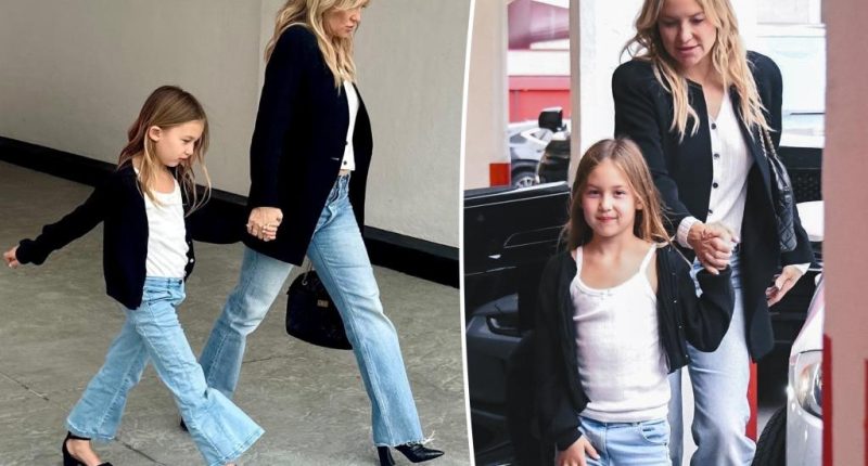 Kate Hudson and daughter Rani, 6, adorably match — down to their heels — for lunch