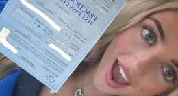 Katie Price’s daughter Princess, 17, celebrates passing driving test with snap of license after mum was banned SIX times