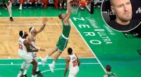 Kristaps Porzingis can only watch shocking Celtics collapse with mystery illness limiting him