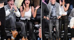 Kylie Jenner and Timothée Chalamet match in black and white at Lakers game