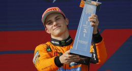 Oscar Piastri held off McLaren team-mate Lando Norris to win the Miami Grand Prix