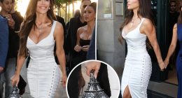 Lauren Sánchez pairs $6,000 Eiffel Tower purse with bridal-white corset and lace-up skirt during Paris bachelorette