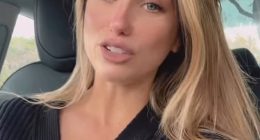 A MAGA civil war broke out on social media as conservative influencer Emily Saves America, real name Emily Wilson (pictured), shared a video calling out 'young girls on the right promoting trad wife bulls***'