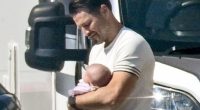 Mark Wright cradles baby Palma as doting dad visits Michelle Keegan on set of Brassic as she films final scenes