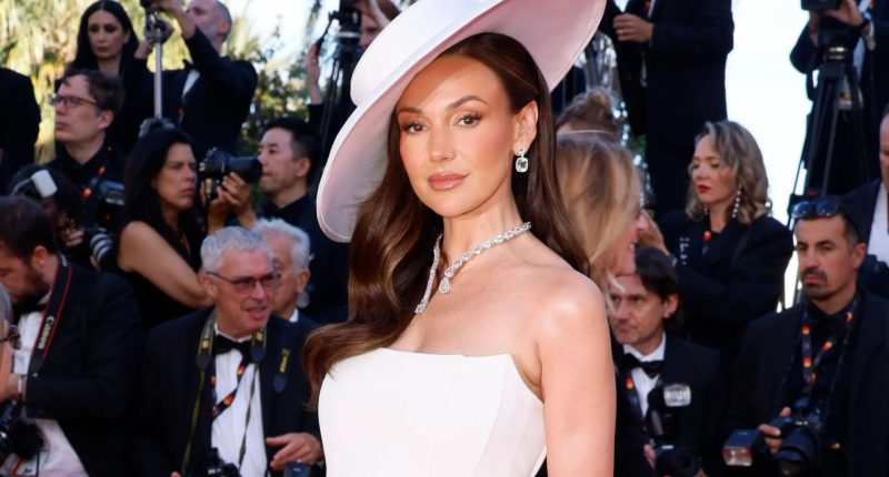 Michelle Keegan looks stunning on the Cannes red carpet as she leads stars in striking white hat