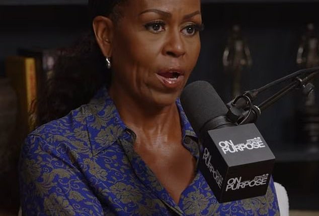Former First Lady Michelle Obama (pictured) says she's in therapy and its helping her transition to what she thinks is going to be the 'next phase' of her life