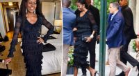 Michelle Obama slips into ruffled look for date night with Barack