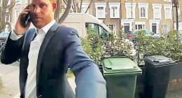 The awkward moment a blundering Prince Harry knocked on the wrong door while looking for a friend's London home has been captured on camera