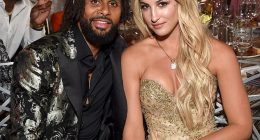 NBA star Patty Mills and his wife Alyssa are expecting their first child. Both pictured