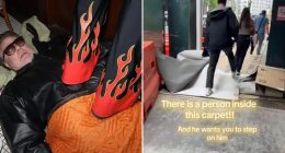 NYC performance artist divides people with sidewalk carpet stunt: ‘Perverted’