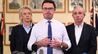 Nationals leader David Littleproud (pictured alongise Nationals Deputy Leader Kevin Hogan and Nationals Senate Leader Bridget McKenzie)