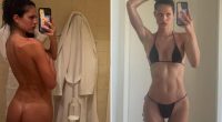Nepo baby model with reality star mum and Hollywood legend dad strips completely naked in raunchy bathroom pics