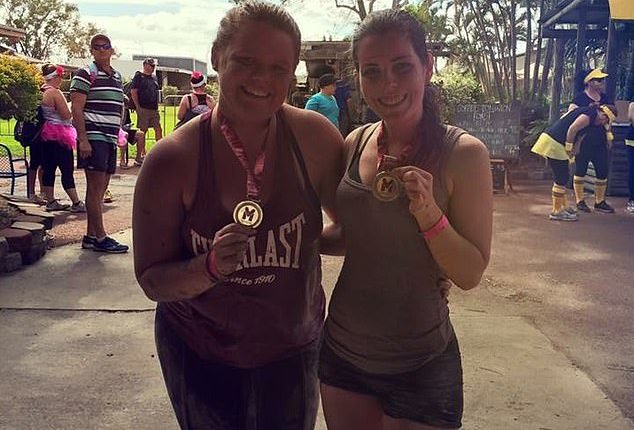 Sarah (pictured left) says this photo convinced her to start her weight-loss journey