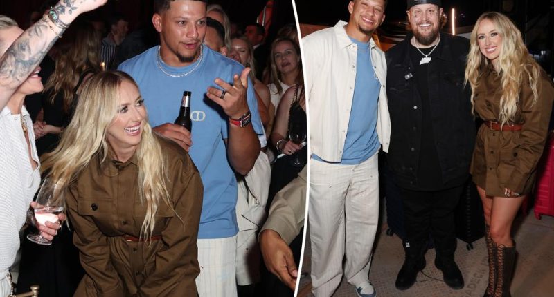 Patrick Mahomes and wife Brittany have fun date night at ritzy Carbone Beach party for F1 Miami Grand Prix