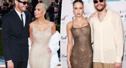 Pete Davidson’s girlfriend, Elsie Hewitt, channels Kim Kardashian in glimmering dress for couple’s red carpet debut