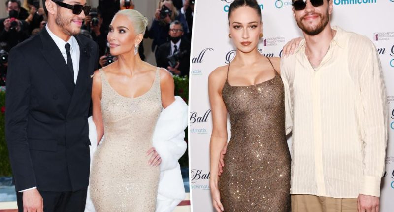 Pete Davidson’s girlfriend, Elsie Hewitt, channels Kim Kardashian in glimmering dress for couple’s red carpet debut