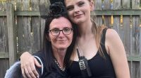 Pheobe Bishop's maternal aunt received a series of disturbing texts from the teen on April 26, several weeks before her disappearance (pictured, Pheobe with her mother, Kylie)