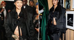 Pregnant Rihanna brings back her epic maternity style with bump-baring look at Met Gala 2025 afterparty
