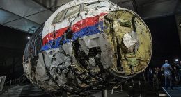 The reconstructed wreckage of the MH17 airplane is seen after the presentation of the final report into the crash of July 2014 of Malaysia Airlines flight MH17 over Ukraine, in Gilze Rijen, the Netherlands, October 13, 2015