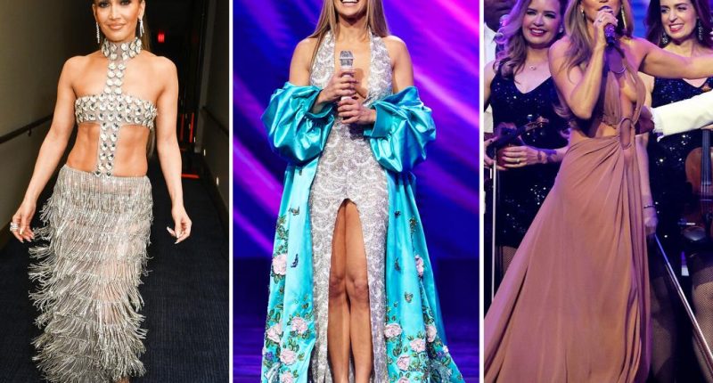 See all of Jennifer Lopez’s AMAs 2025 outfits, from a circuit-board catsuit to a barely-there bejeweled gown