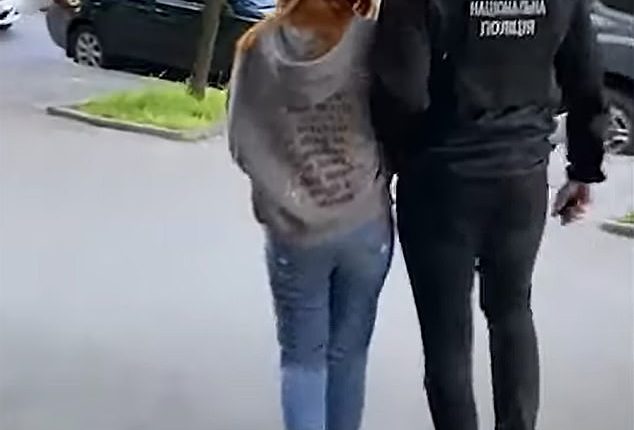 Shocking footage shows the moment a mother was arrested for trying to sell her two-year-old son for £18,000 in Ukraine