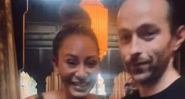 Spice Girl Mel B, 49, kisses fiancé Rory McPhee, 37, on night out after admitting she ‘can’t wait’ to marry hairdresser