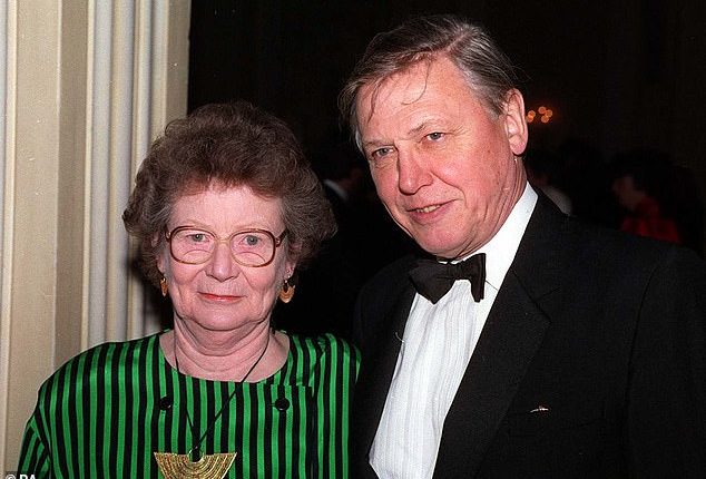 Sir David Attenborough and his wife Jane in 1991. Lady Attenborough died from a brain haemorrhage in 1997 on February 10 aged 70