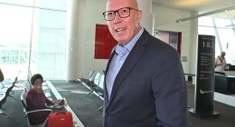 Outgoing MP Peter Dutton is pictured at Canberra Airport on Wednesday morning, returning to the nation's capital for the first time since the federal election on Saturday