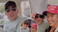 Todd Chrisley wears bag on his head to ‘outrun paparazzi’ as he breaks cover with daughter Savannah after prison release
