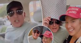 Todd Chrisley wears bag on his head to ‘outrun paparazzi’ as he breaks cover with daughter Savannah after prison release